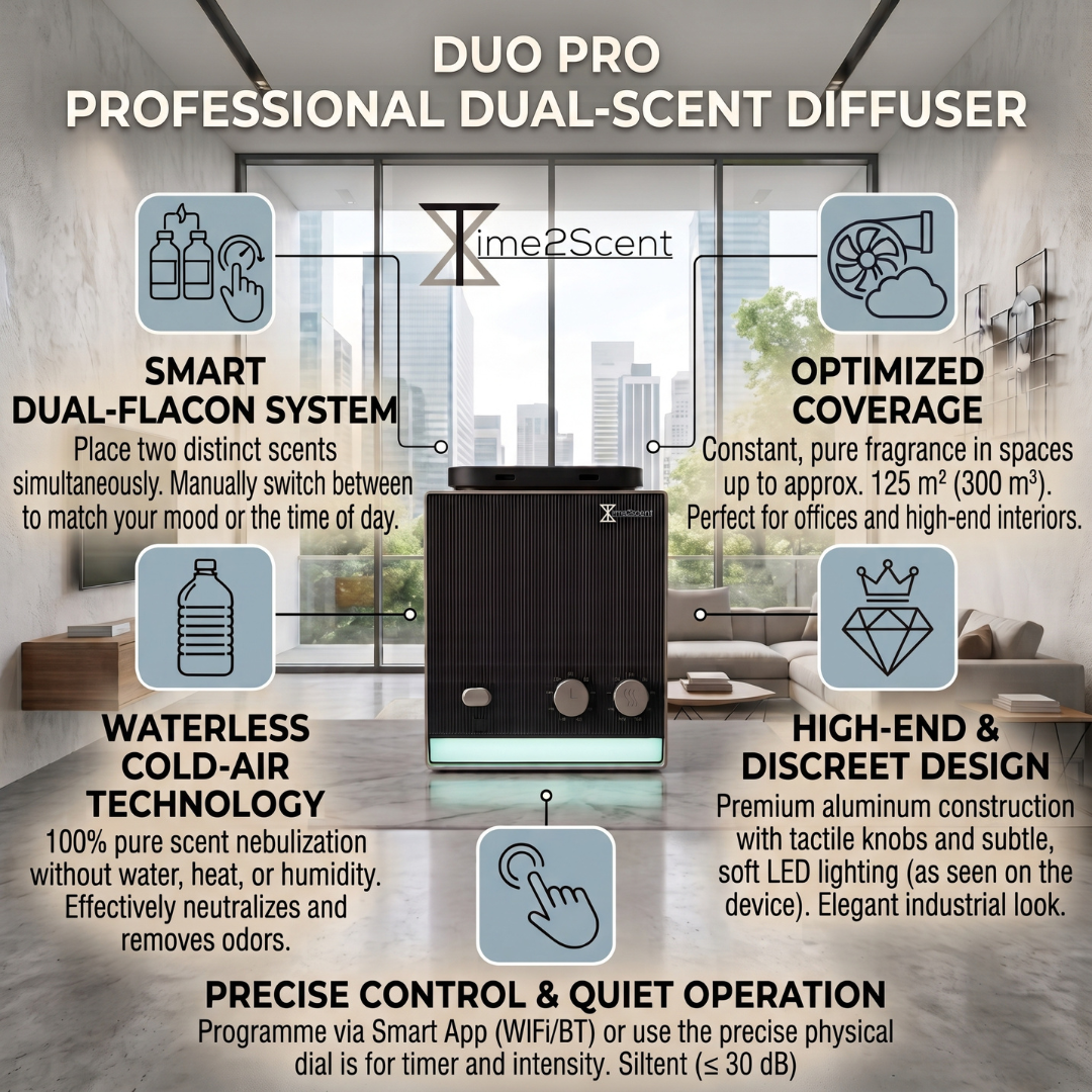 Duo Pro - Diffuseur d’arômes de luxe avec 2 réservoirs d’huile 125 m² – Image 2
