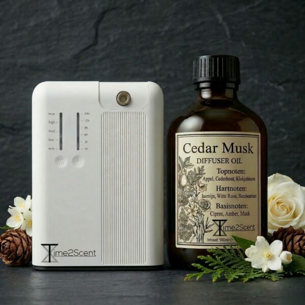 Luxe Geurmachine Startset: Zentra & Cedar Musk (500ml)