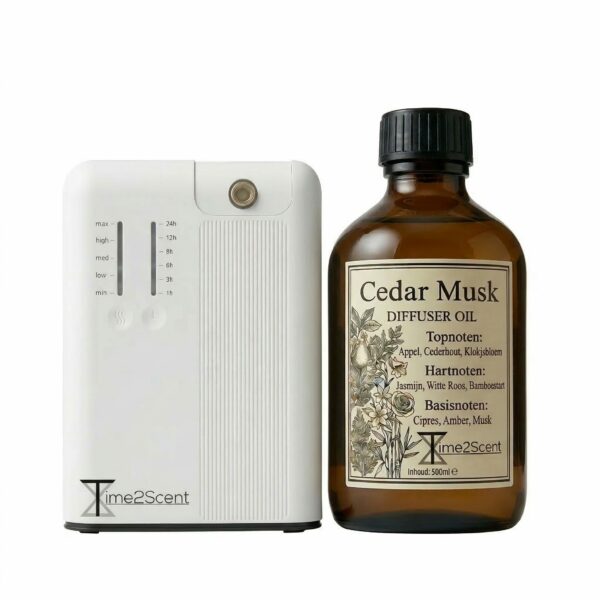 Luxe Geurmachine Startset: Zentra & Cedar Musk (500ml)
