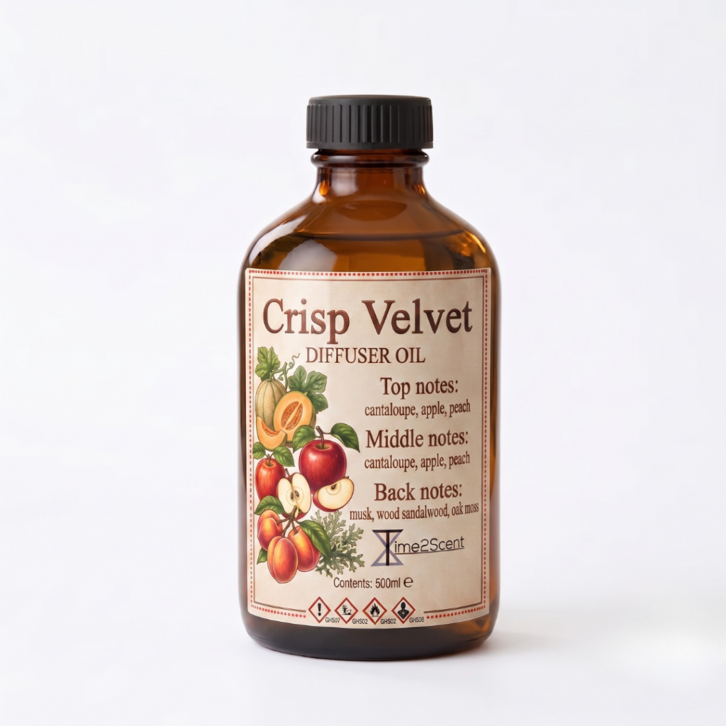 Crisp Velvet – Luxe Diffuser Essentiële Olie 500ml – Fruitig & Warm voor Hotel, Winkel of Kantoor