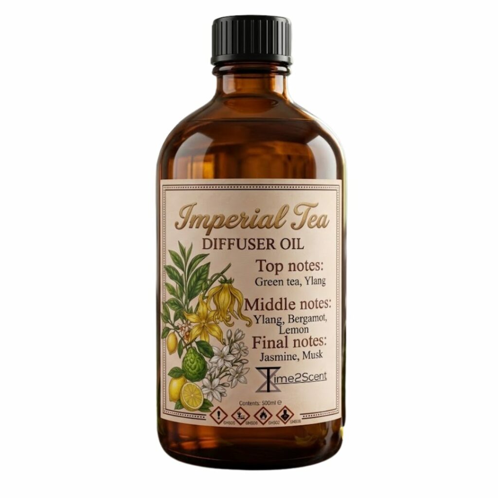 Imperial Tea – Luxe Diffuser Essentiële Olie 500ml – Fris & Rustgevend voor Hotel, Winkel of Kantoor