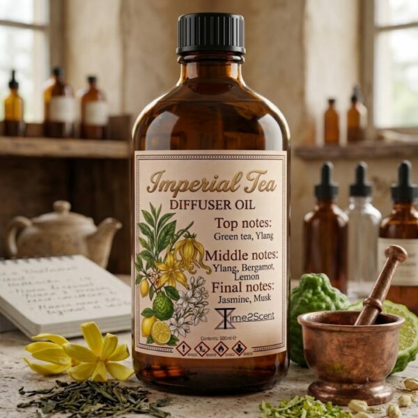 Imperial Tea – Luxe Diffuser Essentiële Olie 500ml – Fris & Rustgevend voor Hotel, Winkel of Kantoor