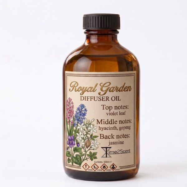 Royal Garden – Luxe Diffuser Essentiële Olie 500ml – Botanisch & Luxueus voor Hotel, Winkel of Kantoor