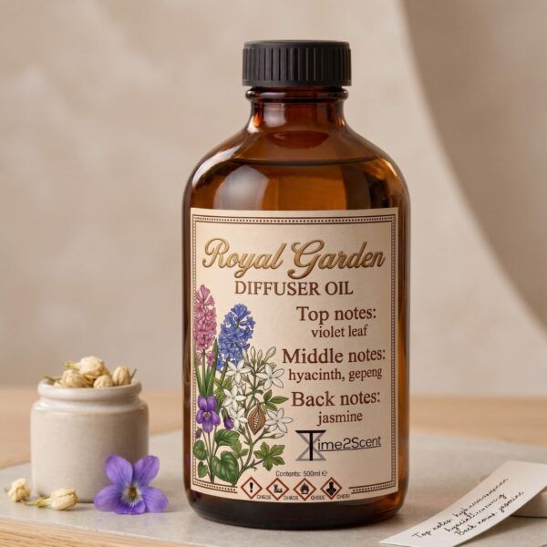 Royal Garden – Luxe Diffuser Essentiële Olie 500ml – Botanisch & Luxueus voor Hotel, Winkel of Kantoor