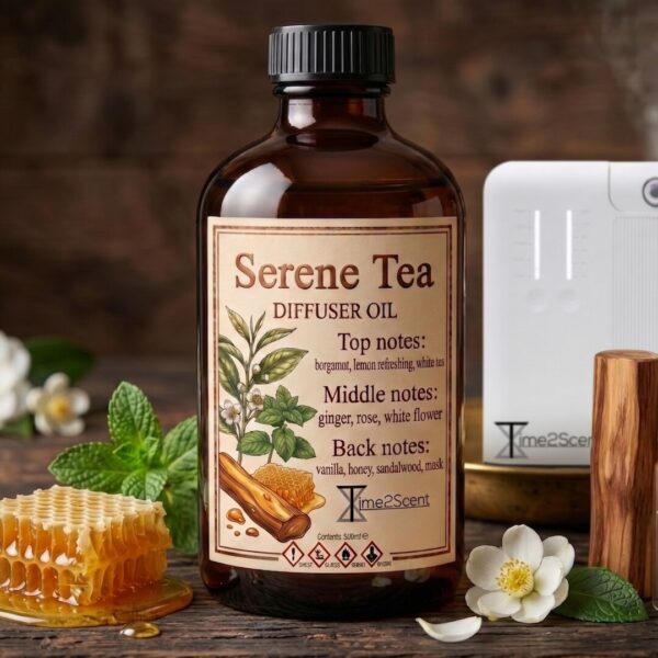 Serene Tea – Luxe Diffuser Essentiële Olie 500ml – Fris & Rustgevend voor Wachtruimte, Kantoor of Spa