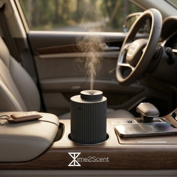 Aura Drive Smart Aroma Diffuser – Dual Mode Auto & Home – Aluminium – Inclusief 20ml Geurolie – 50 m³