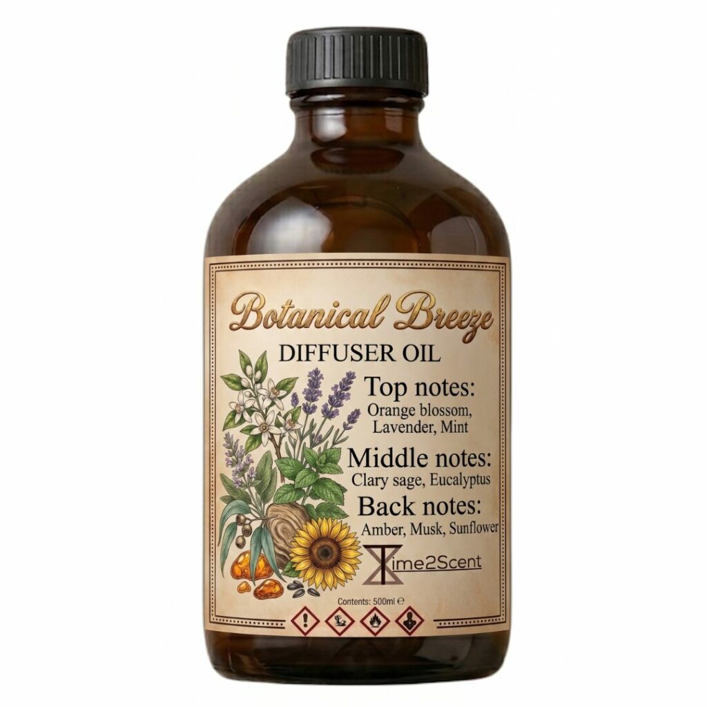 Botanical Breeze – Luxe Diffuser Essentiële Olie 500ml – Fris & Botanisch voor Zakelijk & Thuis
