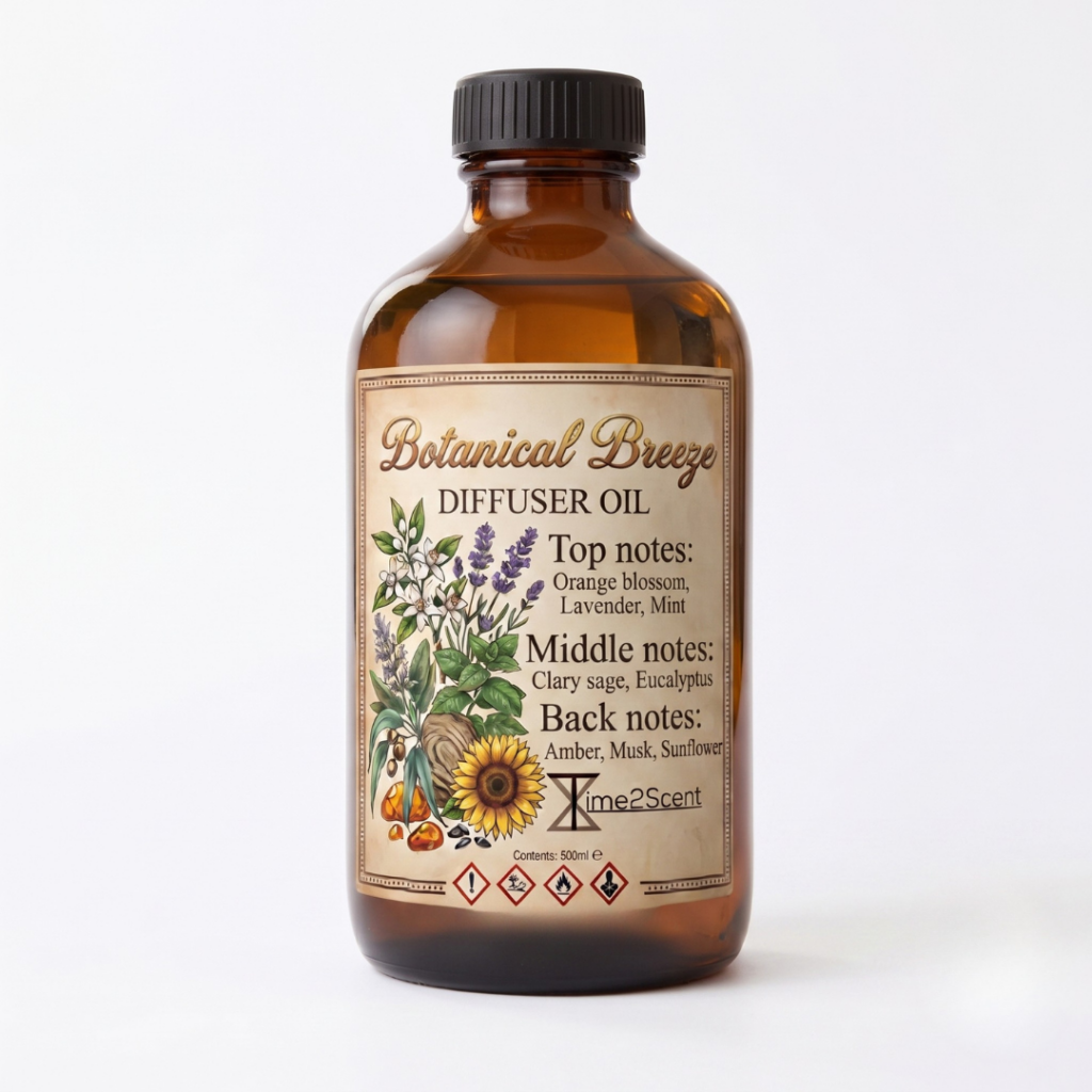 Botanical Breeze – Luxe Diffuser Essentiële Olie 500ml – Fris & Botanisch voor Zakelijk & Thuis