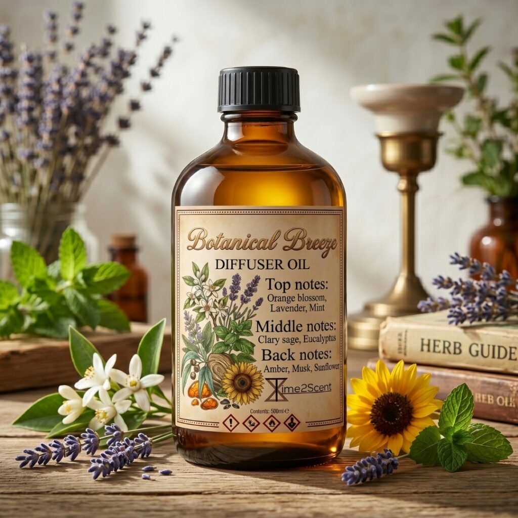 Botanical Breeze – Huile Essentielle de Luxe pour Diffuseur 500 ml – Frais & Botanique pour Entreprises & Maison