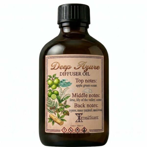Deep Azure – Luxe Diffuser Essentiële Olie 500ml – Verfrissend Appel & Oceaan voor Zakelijk & Thuis