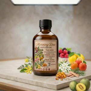 Morning Dew – Luxe Diffuser Essentiële Olie 500ml – Verfrissend Fruitig & Bloemig voor Zakelijk & Thuis - Afbeelding 2