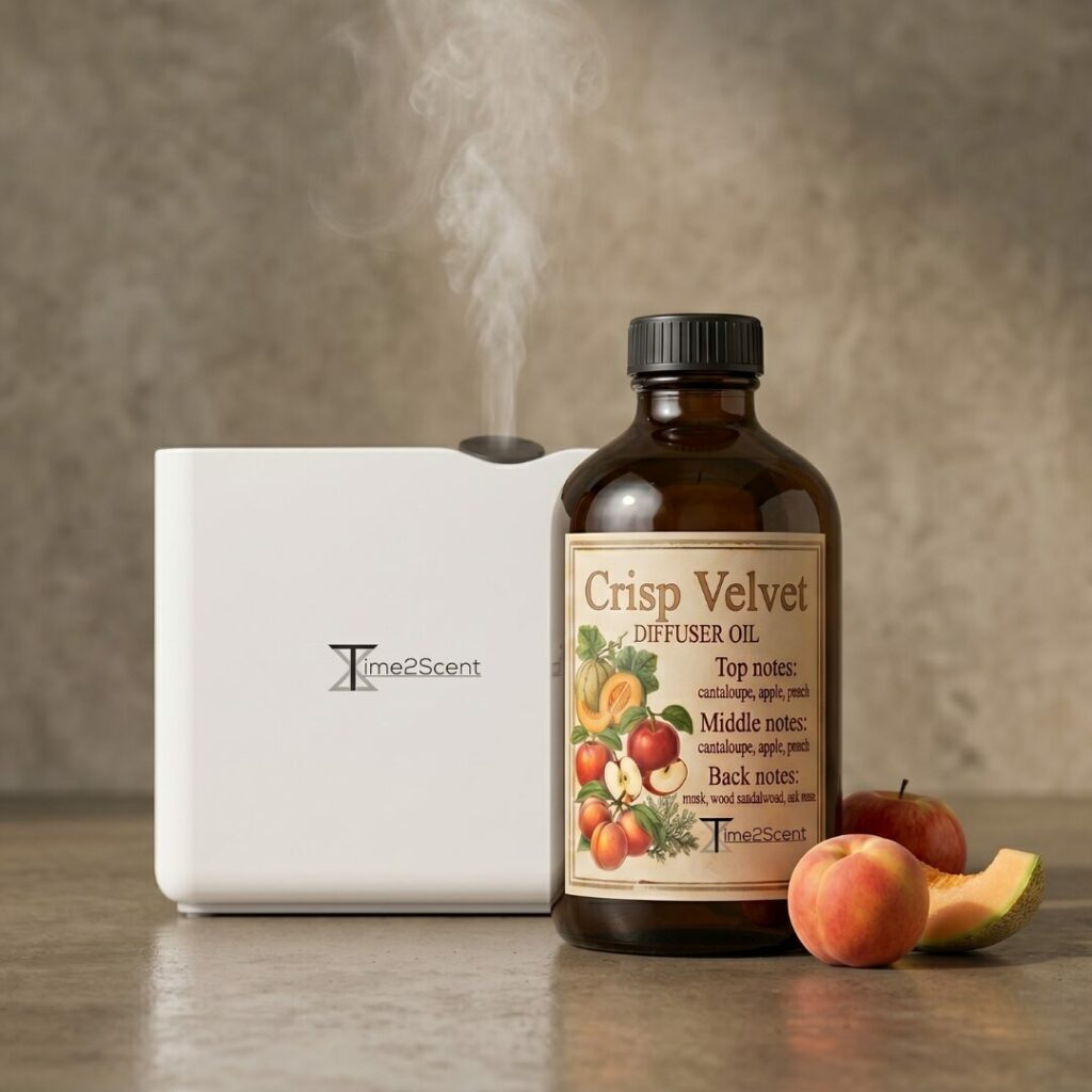 Kit de démarrage Puric : Machine à parfum professionnelle & Huile de diffusion de luxe Crisp Velvet (500 ml) pour espaces jusqu’à 1 000 m²