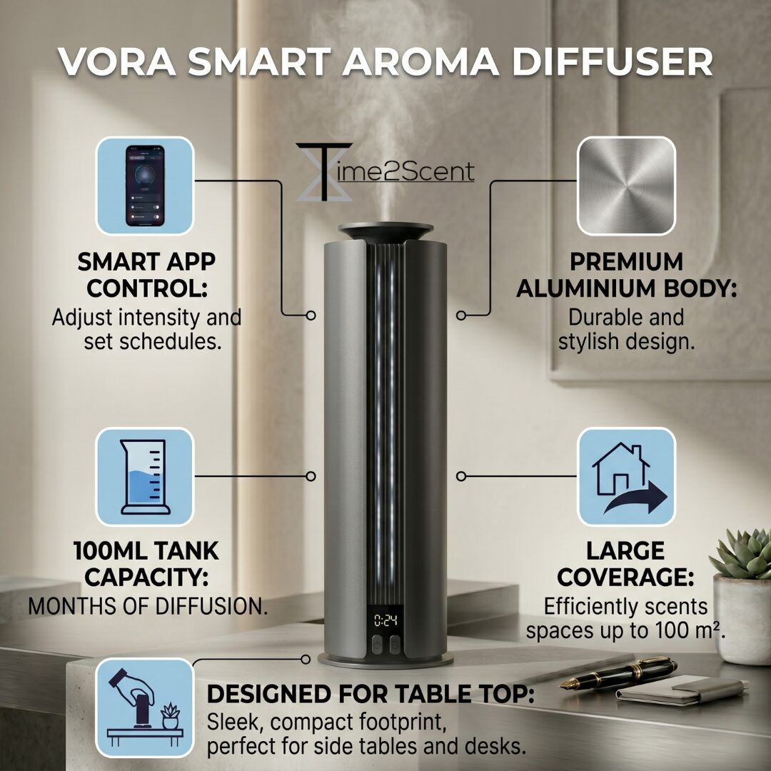 Vora Smart Aroma Diffuser Draadloos – 100 m² - Afbeelding 2